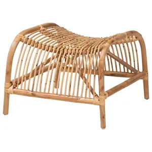 Lamaria Natural Brown Antique Rattan Footstool