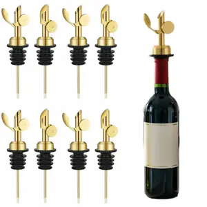 4/8 Pack Gold Speed Pour Spout |     304 Food-Grade Stainless Steel |     Leak-Proof Universal Fit for Wine & Liquor |     Bartender Essential Gift for Home Bar