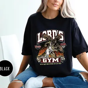 The Lord's Gym Shirt Jesus Lifting Cross Biblical Faith Y2k Aesthetic Workout Gym Tees Vintage Ed Christian Smart Wear C Lightweight Tee Unisex