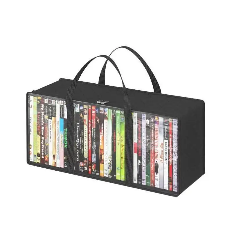 DVD Storage Bag, Multifunctional Dustproof Storage Bag with Handle, Home Accessory Storage Organizer for CD, DVD, Book, Hat, Clothing, Space Saver Bags, Dustproof Organizers