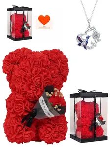 "Hummingbird Rose · True Love"Elegant, fade-resistant luxury hummingbird & rose gem necklace. Comes with a delicate rose bear gift box and a card for moms or daughters. Perfect mysterious gift for holidays and Mother’s Day.