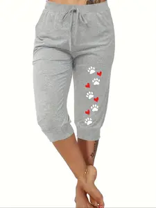 Lightweight Breathable Women's Harem Pants, Loose Casual Fit Elastic Waist Mid-Thigh, Suitable for Yoga & Exercise, Perfect for Any Occasion