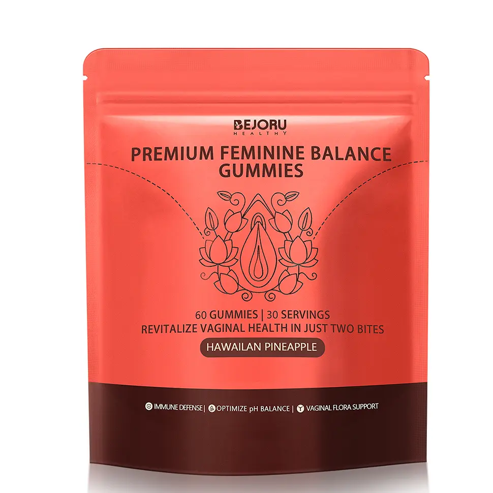 BEJORU - Premium Feminine Balance Gummies - for Women’s Health & Wellness - Immune Support - Vegan, Gluten-Free -Pineapple - 60 Gummies - 30 Servings