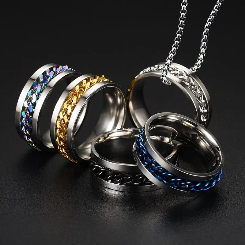 UJ Fashion Unisex Stainless Steel Hip-Hop Look Ring - Men's Jewelry, Fashion Jewelry Accessories