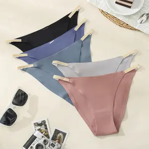 Payina Women's 5PCS Seamless Silky Smooth Bikini Panties - Cool-Touch Shimmer Waistband, Elegant Multi-Tone Minimalist Lingerie, Invisible Stylish Everyday Comfortable Sleek Underwear, Style