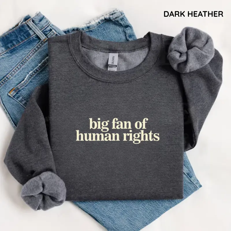 Big Fan of Human Rights Sweatshirt, Social Justice Activism Top, Political Protest Outfit