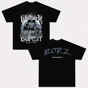 Khamzat Chimaev Wolfpack T-Shirt Khamzat Borz Tee Ultimate Fighting Championship Graphic Tee for & Sports Fans Short Sleeve Crew Neck Retro Soft Cotton