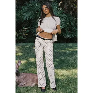 Romily Polka Dot Low Rise Straight Leg Jeans