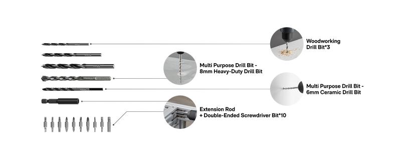 HOTO 16V Brushless Power Drill, 50 N·m High Torque with Smart Display, Auto Mode and LED Light, 10 Bits, 5 Drill Bits, 3/8” Keyless Chuck, Two Working Modes, Perfect for Home Repairs and Projects