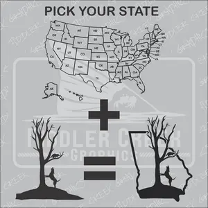 Hunting Dog with Treed Racoon State Decal