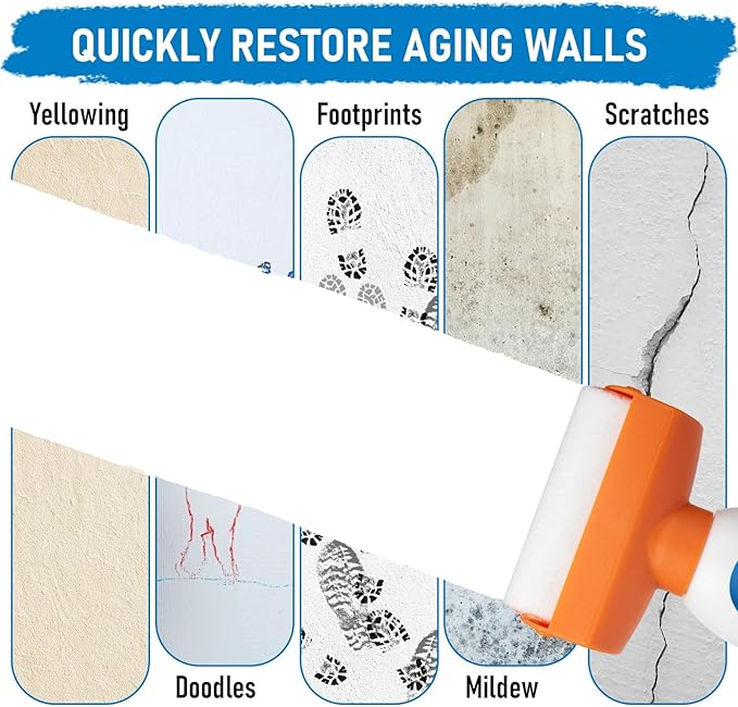 Multi-Purpose Roller Paint Latex Coating | Wall Furniture Renovation | High Coverage Odorless | DIY Easy Application | US Stock