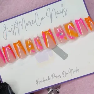 "Tropic Hibiscus" Press on Nails | Premium Gel-Based | Salon-Quality & Reuseable | 10pc Set