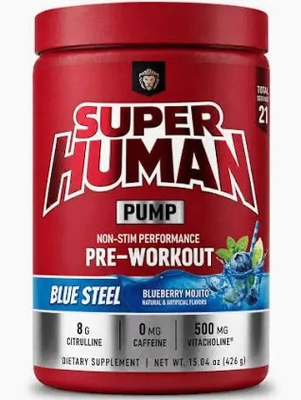 Alpha Lion Superhuman Pump Stim-Free Preworkout Powder - 42 Servings, 12 Months Shelf Life, Adult Gym Users' Sports Performance Supplement, Nootropic, Amplified Pump, Nitric Oxide Boost, Hydration, Focus w/o Caffeine, Strength Increase
