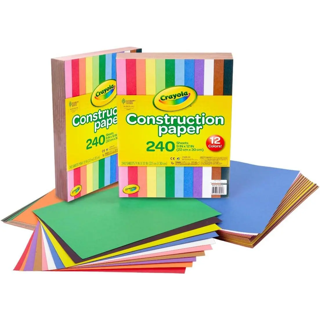 Crayola Construction Paper Bulk Pack (480 Sheets) – 10 Assorted Colors, 9x12, Teacher School Supplies & Classroom Must Haves, Card Making Craft Supplies, Art Paper