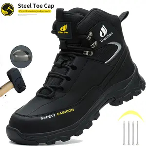 Men Safety Shoes Work Sneakers Indestructible Shoes Puncture-Proof Protective Shoes Work Boots Water resistant Slip Resistant Roofing Shoes Construction Work Shoes work hiking boots sneakers
