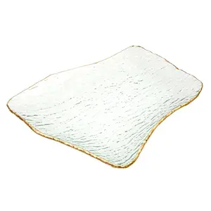 The Royal Standard - Louvre Serving Platter   Clear/Gold   14x1.8x11.2