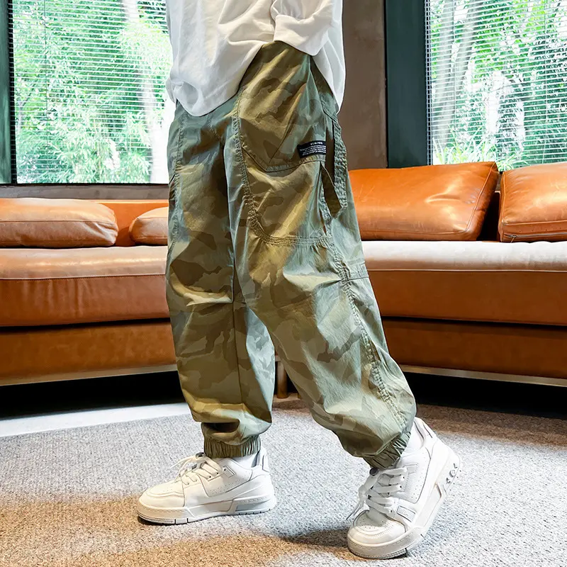 2024 Boys' Arctic Camo Tactical Pants |   Summer Mosquito-Repellent Quick-Dry Joggers |   6-14Y Lightweight Bamboo-Tech Outdoor & Casual Performance Pants