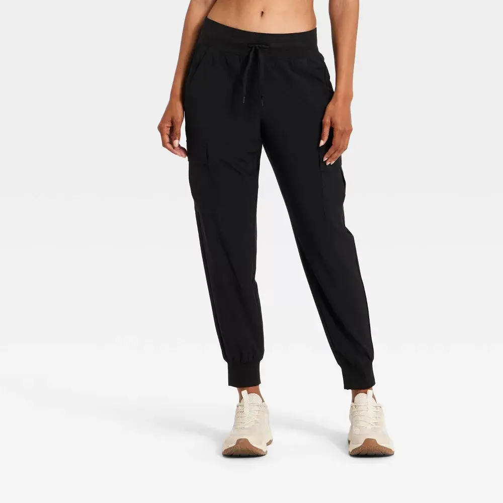 All In Motion Women's Active Light Mid-Rise Jogger Athletic Pants - Slate Black