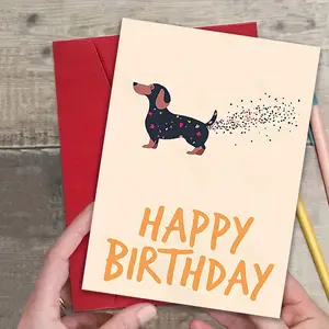 Funny Sausage Dog Birthday Card, Unique Design Pet Lover Gift, Perfect for Celebrating Birthdays and Special Occasions