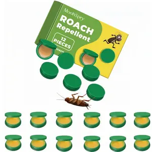 Professional Roach Killer Bait Stations (12-48 Pcs) – Powerful Indoor Gel & Traps for Full Nest Elimination | Kitchen Pest Control Formula & Moon Spray | Safe Home Cockroach Repeller [Best Value: 4-Box Full Treatment Bundle] and Repellent Set
