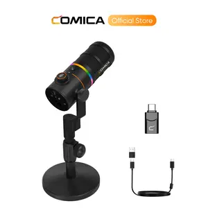 COMICA EJoy D10 PRO RGB Dynamic Wireless Gaming Microphone | XLR/USB-C Dual Outputs | 45H Battery | One-key CalMix Denoise&Four-Level Gain&Real-time Monitoring and Muting | PC/Smartphone/Audio Interface Compatible
