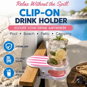 Mainstays Clip-On Drink Holder, Convenient Beverage Rack, Easy-To-Use Attachment, Perfect for Home & Office, Durable Design