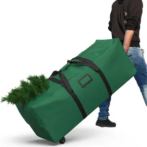 Rolling Christmas Tree Storage Bag 9 Ft Xmas Artificial Disassembled Trees, 600D Waterproof Oxford Fabric, Durable Wheels & Handles, Heavy Duty Storage Container