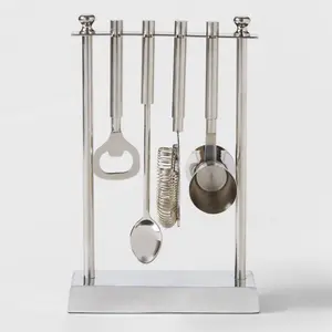 Threshold Stainless Steel Bar Tool Kit Barware Bartender Set Silver 5pc