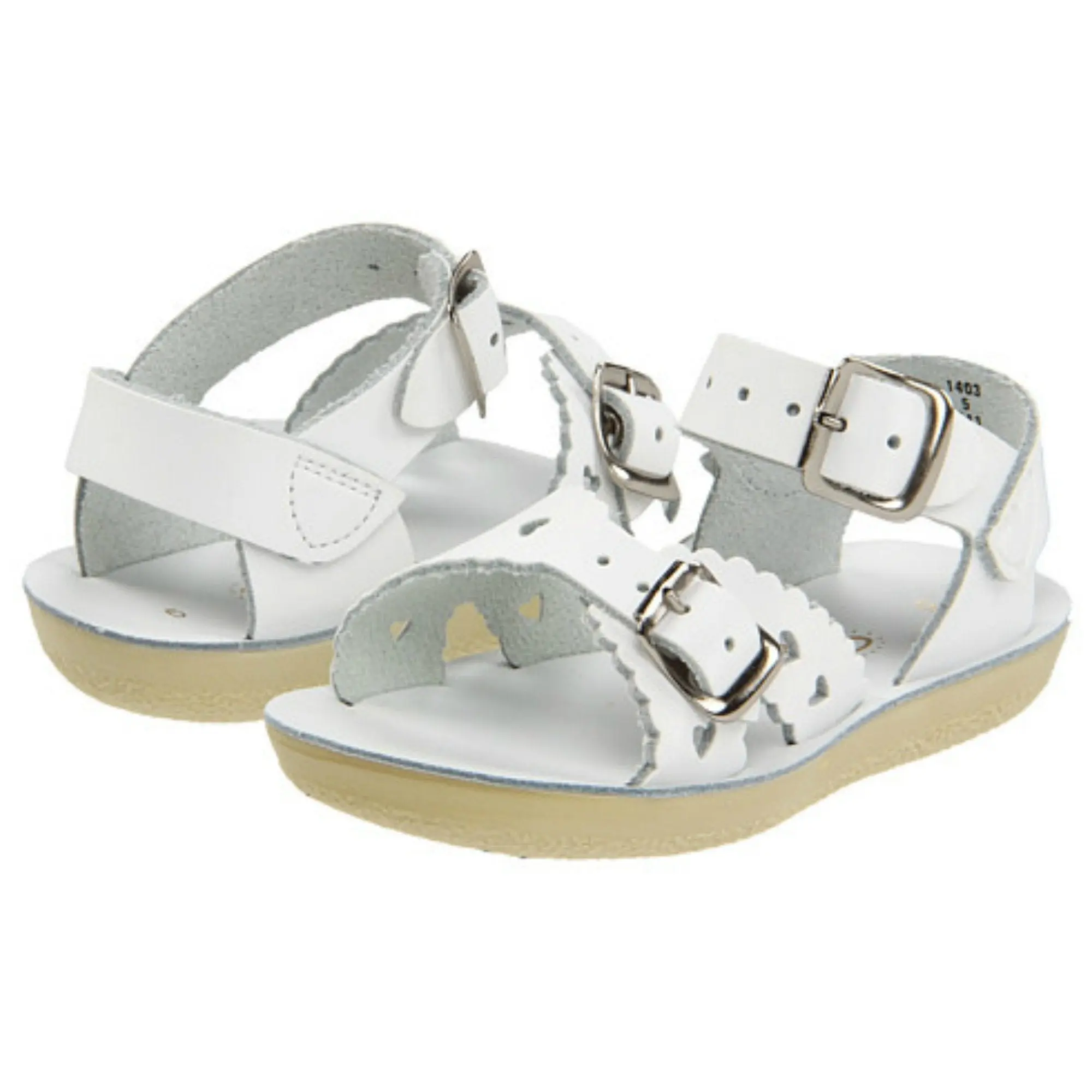 Girls' White Sweetheart Sandals - Sun-San Saltwater Shoes, Built for Beach Days
