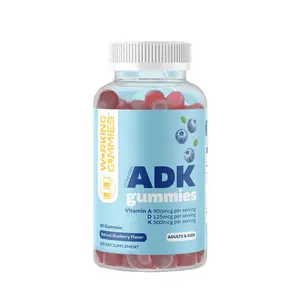 Working Gummies Vitamins ADK Gummies - 3000 iu A, 5000 iu D3, 500mcg K2 Supplement for Immune, Joint, Bone, Teeth, Heart Health | Vitamin for Kids, Adults, Women | 60 Count Blueberry Flavor