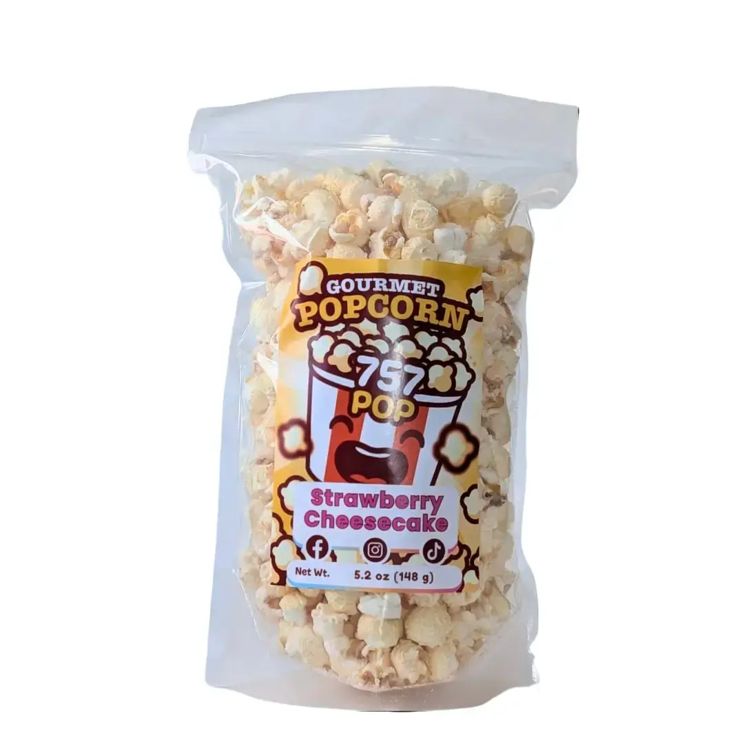 Gourmet Strawberry Cheesecake Popcorn – Savory Snack, Fresh Popped, Made in Virginia, Movie Night Treat, Party Snack, Gift Idea