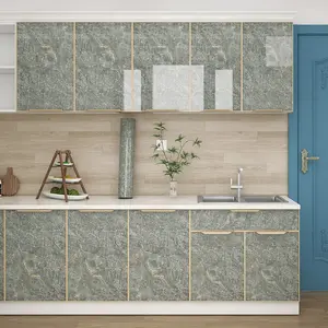 1 Roll, Glossy Marble-Patterned Self-Adhesive Wallpaper, Granite White/Gray, Suitable For Kitchen Countertops, Cabinets, Refrigerators and Furniture Renovation, Removable wallpaper, peel and stick, Vinyl film for wall decoration.