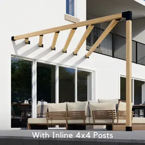 DIY Pergola Bracket Kit for an Attached Triangle Pergola With Roof Posts - Any Size Up to 12' x 12'