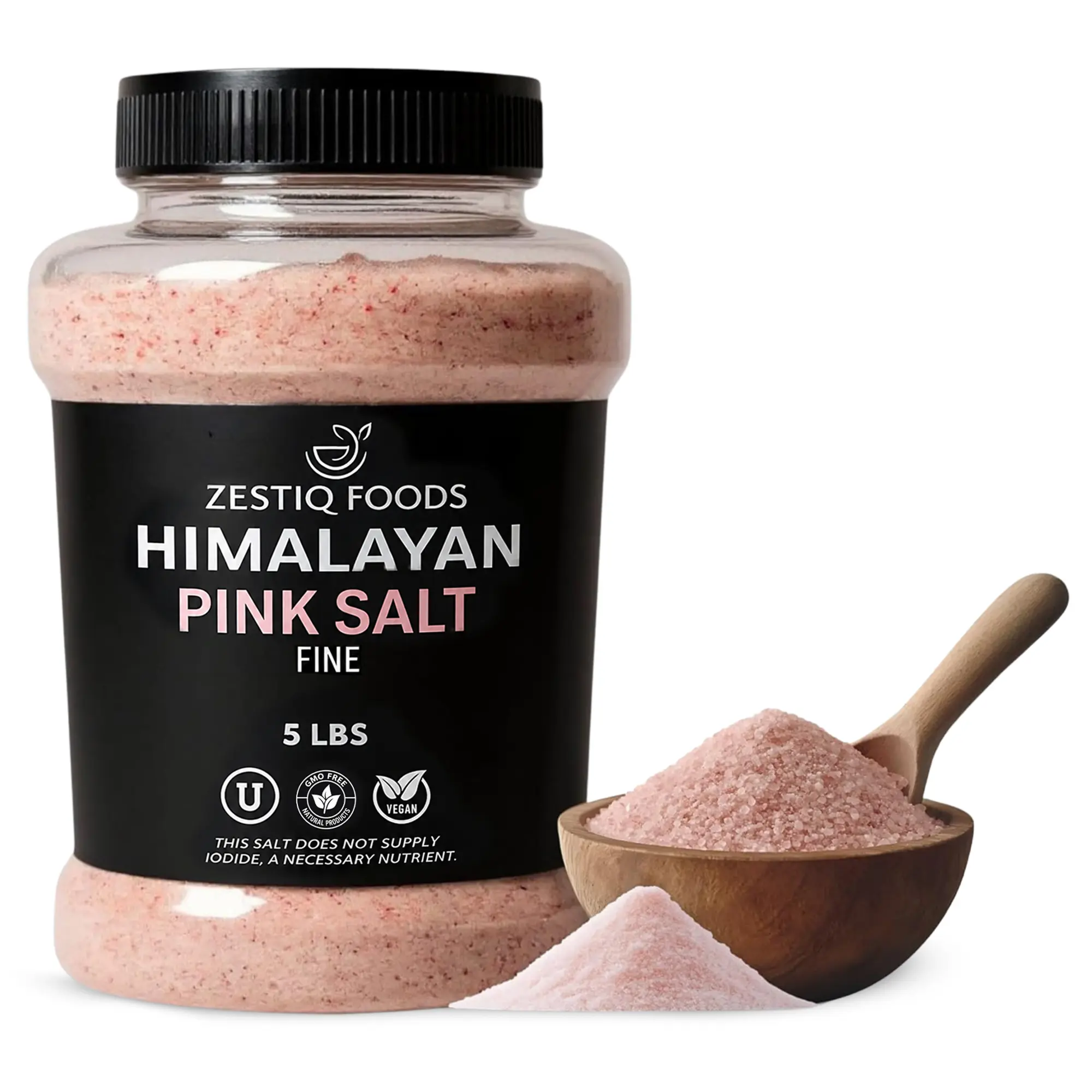 100% Organic Himalayan Pink Salt – Fine Grind for Flavorful Cooking & Seasoning | 5 lbs Jar
