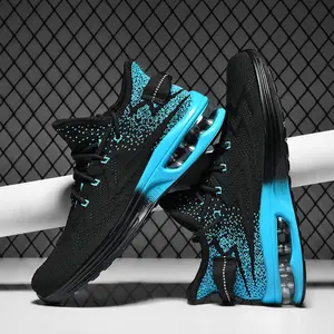 Men's Air Cushion Running Shoes, Breathable Knit Athletic Sneakers, Non-Slip Comfortable Sport Footwear for Gym, Workout & Daily Wear