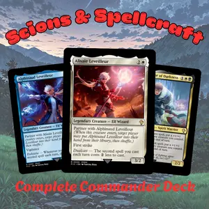 MTG Commander Deck: Scions & Spellcraft MTG Proxy Deck – Arcane Bloodline Theme 100 Cards Commander EDH Build – Magic Heritage & Sorcery Synergy – Premium Fantasy Art Set – Perfect Gift for Magic Fans & Collectors