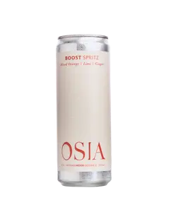OSIA Boost Spritz - Caffeine-free Citrus Energy Drink with Blood Orange, Lime & Ginger - Rhodiola & Ginseng for Natural Uplift