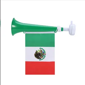 Mexico 11-inch stadium horn with national flag ，2026Football match，Multiple countries can be selected，sports cheering prop for Football season, midsummer, football matches, parties, festivals, and special occasions, fan seating prop