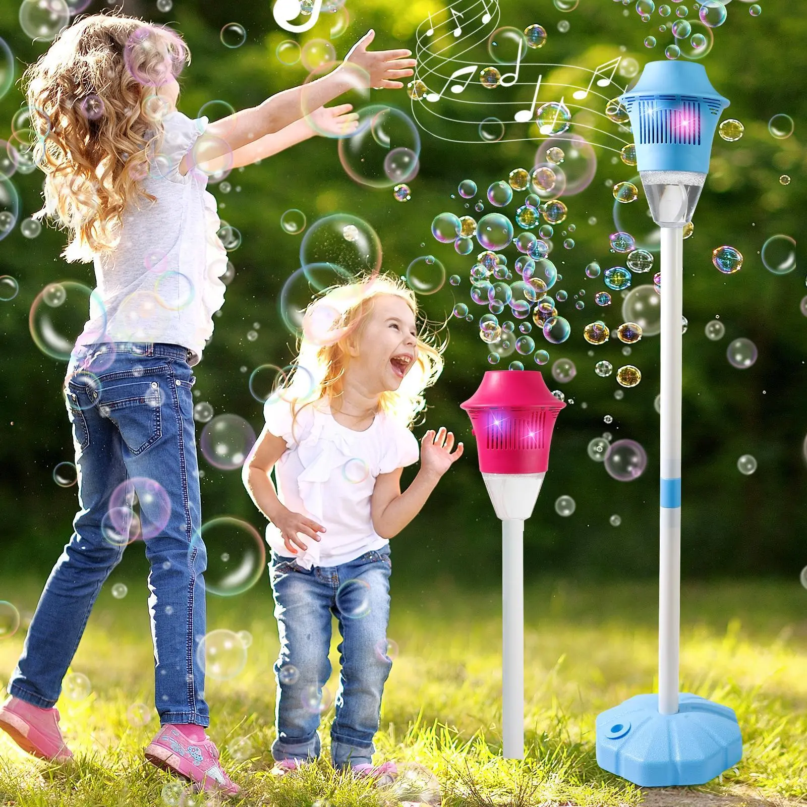 Bubble Machine Toy for Kids Bubble Blaster with Bubble Solution Outdoor Summer Toy Gifts Party Favors Colorful Fun