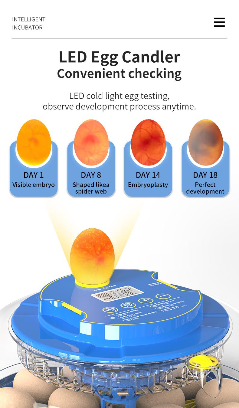 18 Egg Incubator for Hatching Eggs, Egg Incubators with Automatic Egg Turning, Temperature and Humidity Control, Egg Candler, Automatic Water Bottle Refill, Incubator for Chicken, Ducks, Goose
