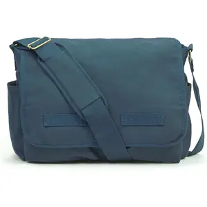 Classic  Messenger Bag -  Heavyweight Cotton Canvas  Bag with Upgraded Features