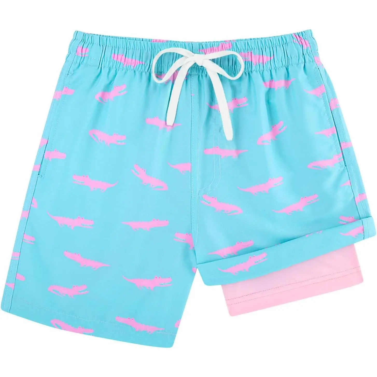 Boys' Quick-Dry Beach Swim Trunks with Boxer Brief Liner Compression, Youth Boys Bathing Suits for 7-20 Years (Gift), Youth Boys Swim Trunks
