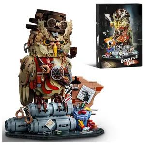 Detective Owl Building Blocks Set for Adults, 1286pcs Bird Animals Model Kit for Home & Office Decor, Animal Construction Toy Home Decor Gift, Perfect for Home Decor & Gifts on Christmas/ Halloween/ Birthday
