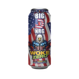 Big D NRG Woke Zero - Lit Lemon/Lime Energy Drink | Zero Sugar, 0 Calorie, Clean Caffeine | Made in USA