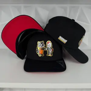 19-08 plate SnapBack hat-black/red