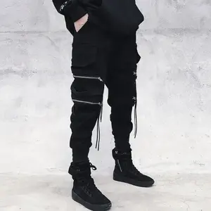 Cargo Pants Hip Hop Joggers Men Loose Harem Pants Multi-pocket Ribbon Men's Pants Trousers Casual Streetwear Sport Pants For Men