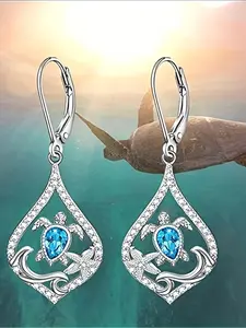 Turtle & Starfish Design Earrings, Fashionable Jewelry for Women & Girls, Trendy All-match & Exquisite Jewelry for Birthday Gift