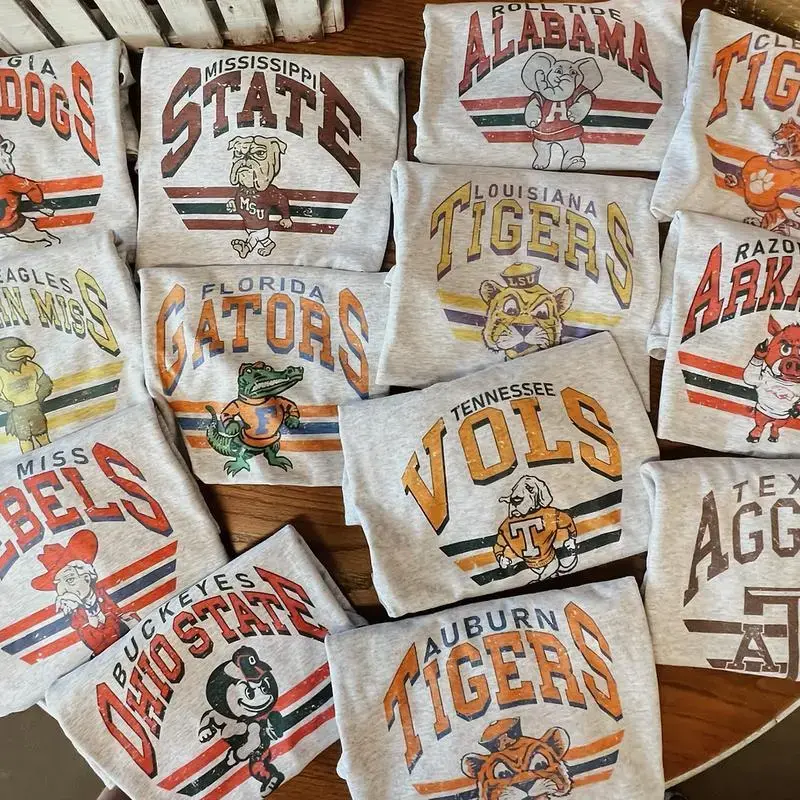 Vintage College Football Sweatshirt Ash Grey Crewneck for Men Women, Retro Athletic Game Day Pullover, Football Fan Gift, Cozy Fleece Apparel, Menswear Womenswear