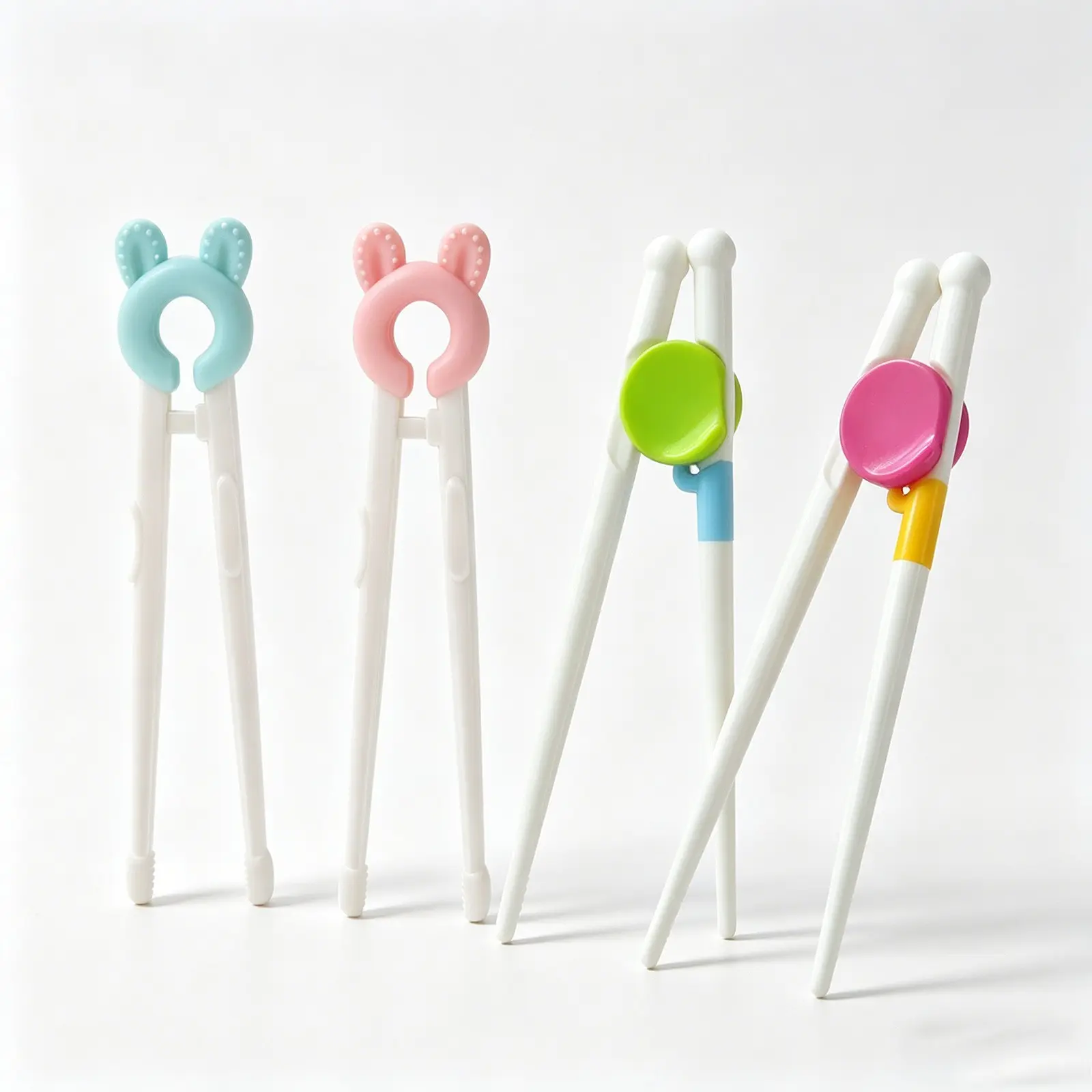4-Piece Chopstick Set for Beginners, Detachable and Reusable Baby Chopsticks, Feeding Aid, Ideal for Developing Eating Skills