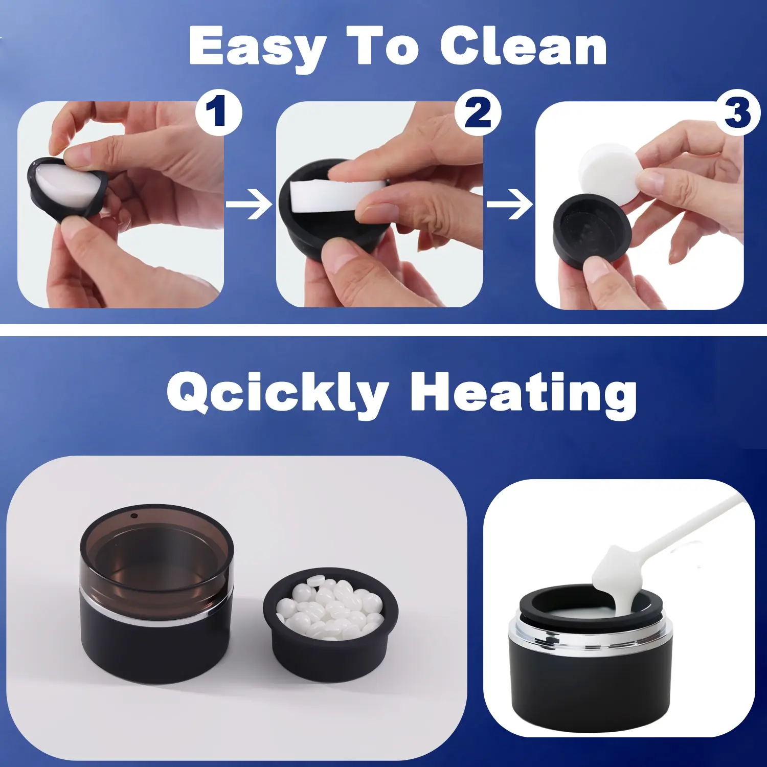 Mini USB Facial Waxing Machine, Wireless Portable Eyebrow/nose/ear Hair Removal Heater, Cute Palm Design, Home Travel Grooming Tool, Waxing Warmer, Nose Hair Remover